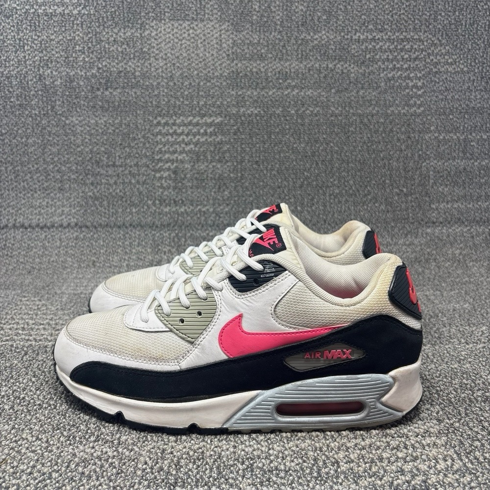 Nike Air Max 90 Essential Men's 9 White Hyper Pink Black 2014 Shoes 537384-120
